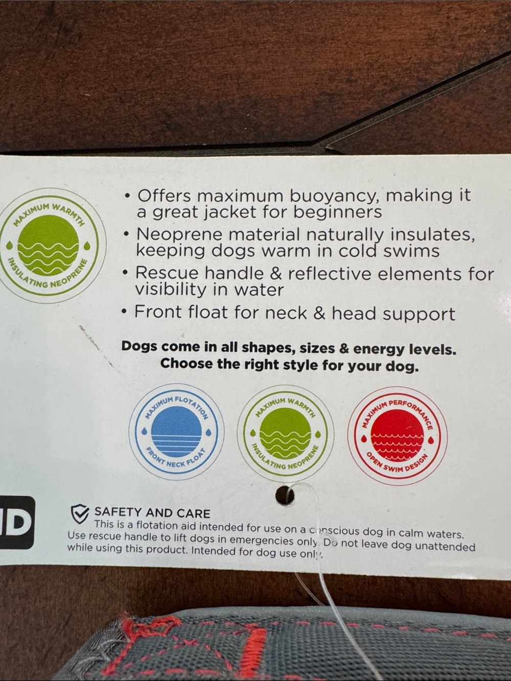 Outward Hound Red and Gray Dawson Swim Life Jacket Vest - Picture 4 of 5